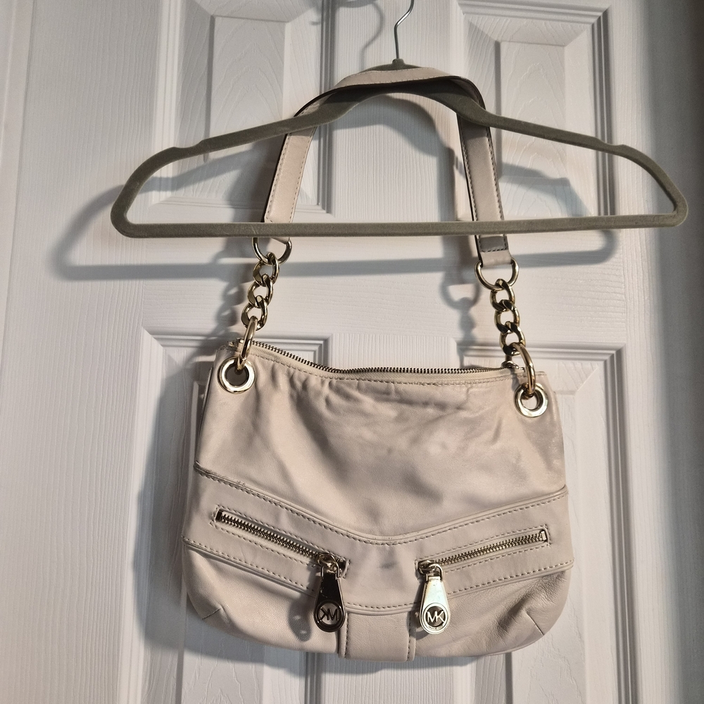 Michael Kors Bedford‎ Medium Leather Shoulder Bag - Vanilla/Cream